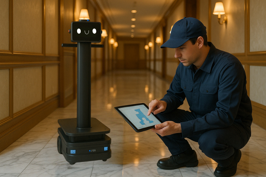 Blog - PUDU - Standalone Images - Technician mapping out T300