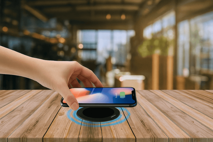 wireless qi in furniture