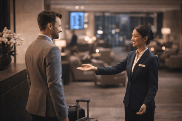Warm welcome at the hotel entrance - Technology 4 Hotels